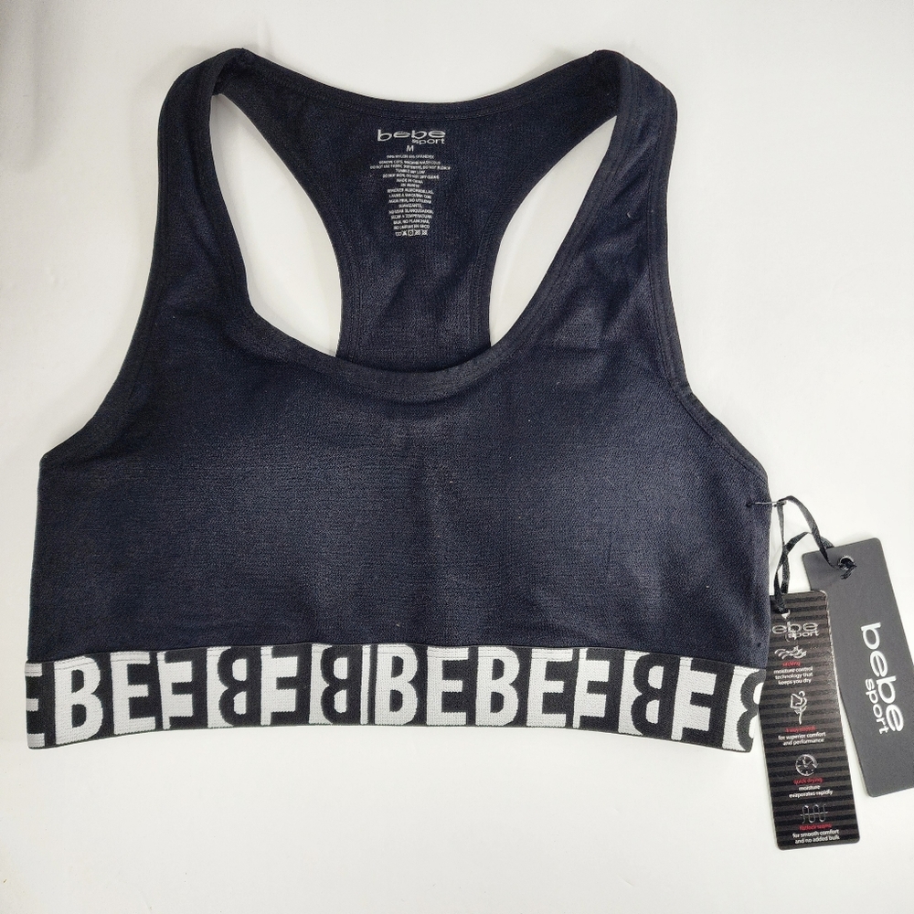 BEBE SPORT BRA- Black NWT.